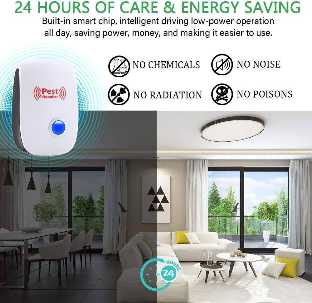 6 Pcs Pest Repeller Reject Ultrasonic Electronic Rat Mouse Mosquito Insect Control