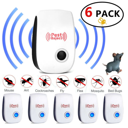 6 Pcs Pest Repeller Reject Ultrasonic Electronic Rat Mouse Mosquito Insect Control